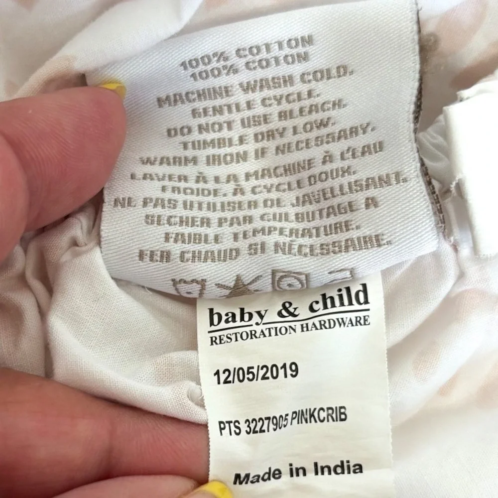 Restoration Hardware Baby & Child Leaf Fitted Crib Sheet White Cotton Nursery